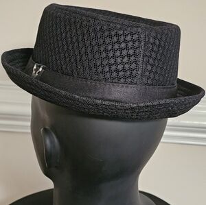 Mesh Pork Pie Hat Black